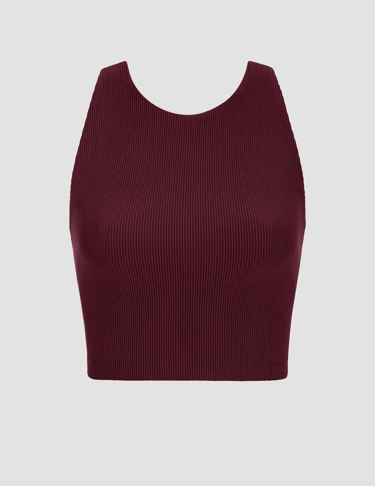 Beyond Yoga Refocus Ribbed Cropped Tank: High-Neck, Built-in Bra, Soft Compression