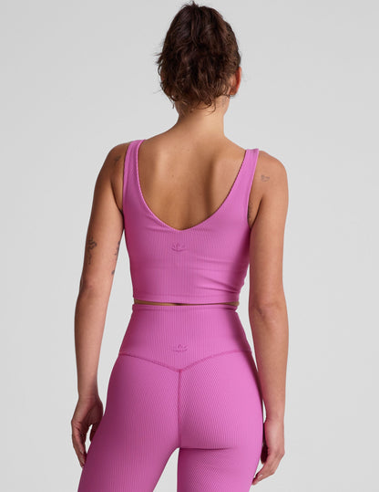 Beyond Yoga Impulse Ribbed Cropped Tank: V-Neck, Shelf Bra, Ultimate Comfort