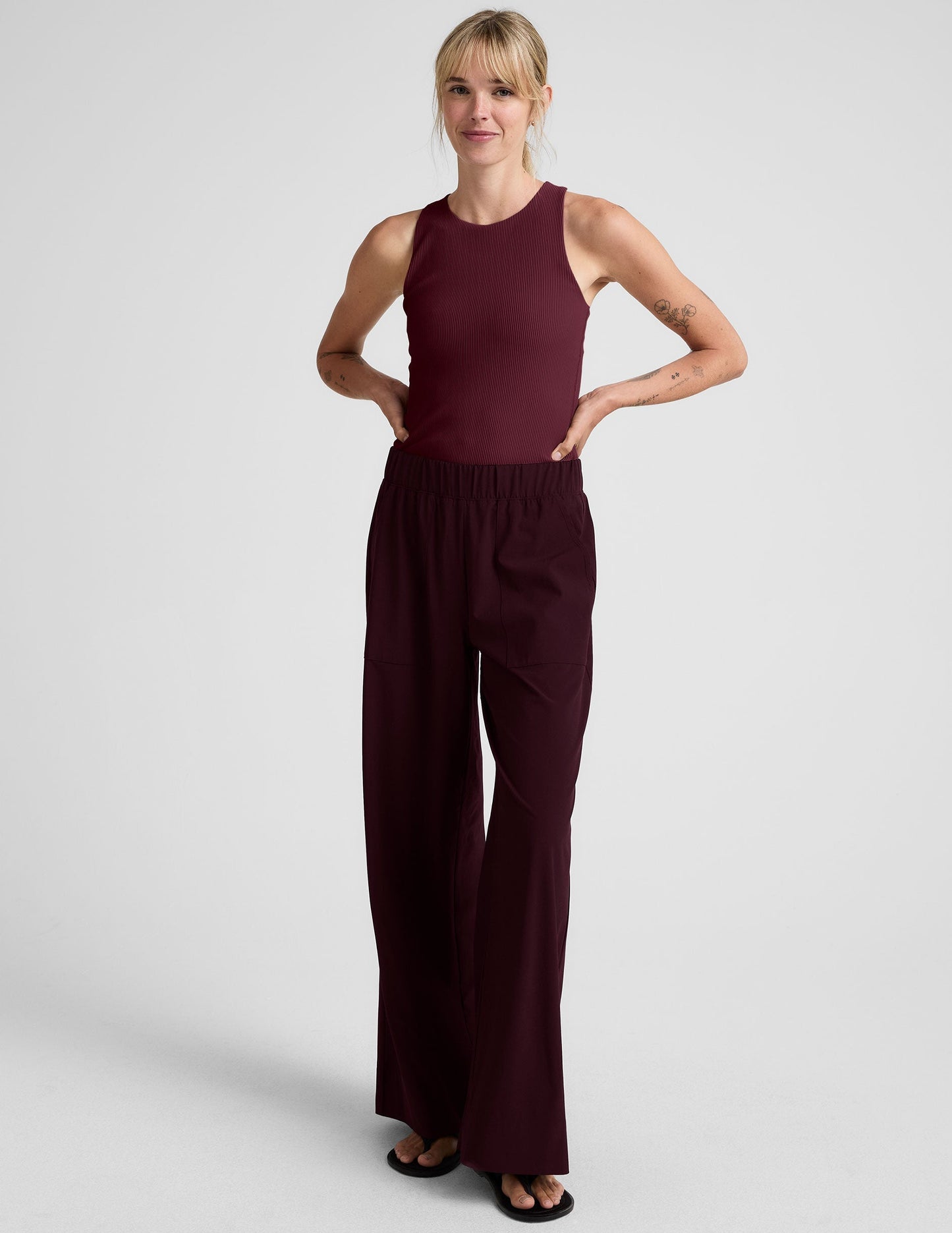 Beyond Yoga Refocus Ribbed High-Neck Racerback Tank Top with Shelf Bra