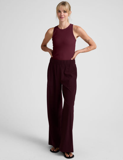 Beyond Yoga Refocus Ribbed High-Neck Racerback Tank Top with Shelf Bra