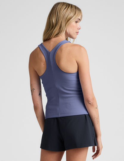 Beyond Yoga Refocus Ribbed High-Neck Tank Top: Supportive, Wicking, Flattering Fit