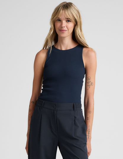 Beyond Yoga Refocus Ribbed High-Neck Racerback Tank Top for Active Living