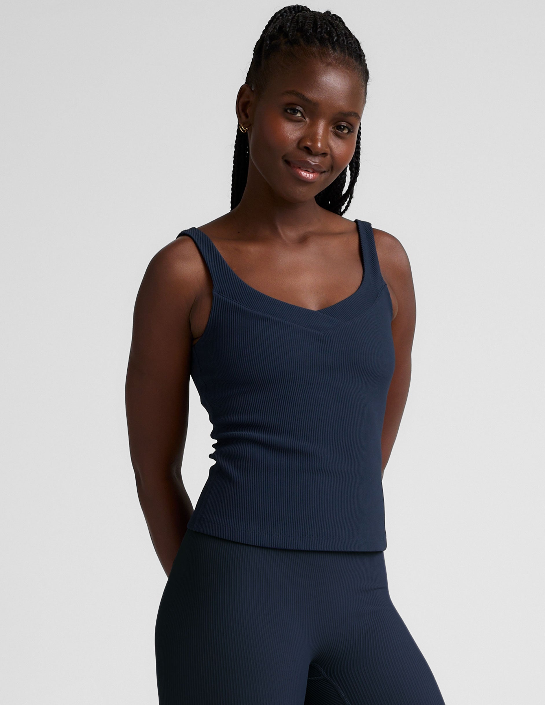 Impulse Ribbed V-Neck Tank: Performance, Compression, Moisture-Wicking for Active Style