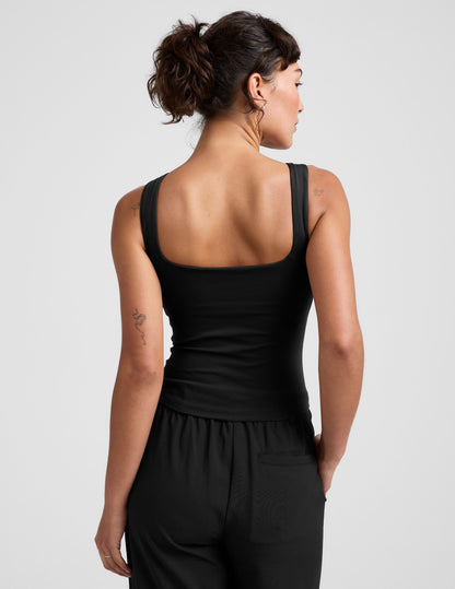 Beyond Yoga Eclipse Open Back Tank Top: Built-in Bra, High-Waist Length, Comfort Fit