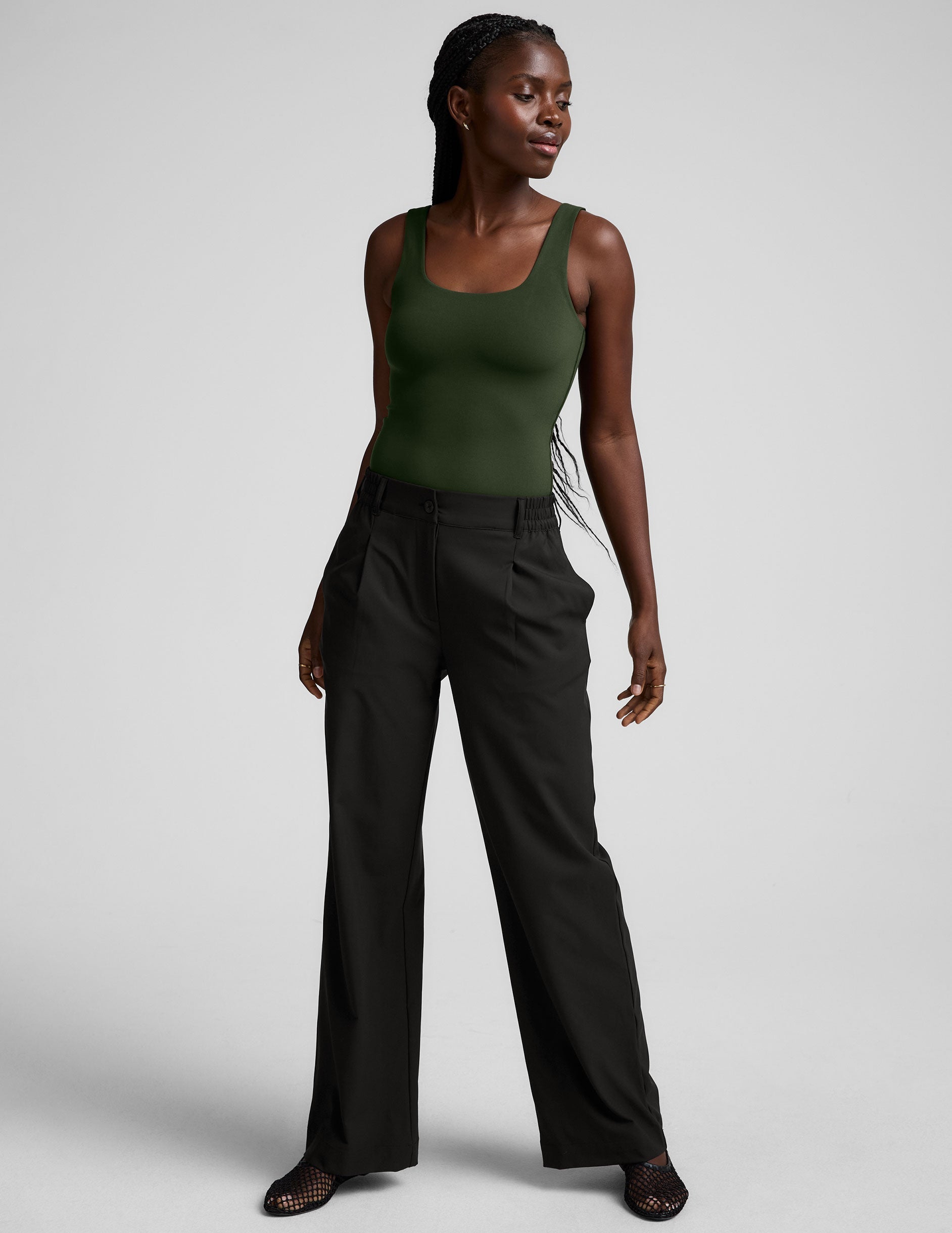 Women's Double-Layered Square Neckline Tank Bodysuit for Ultimate Comfort