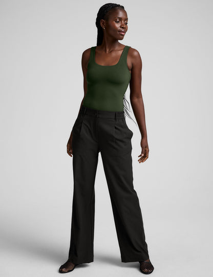 Women's Double-Layered Square Neckline Tank Bodysuit for Ultimate Comfort