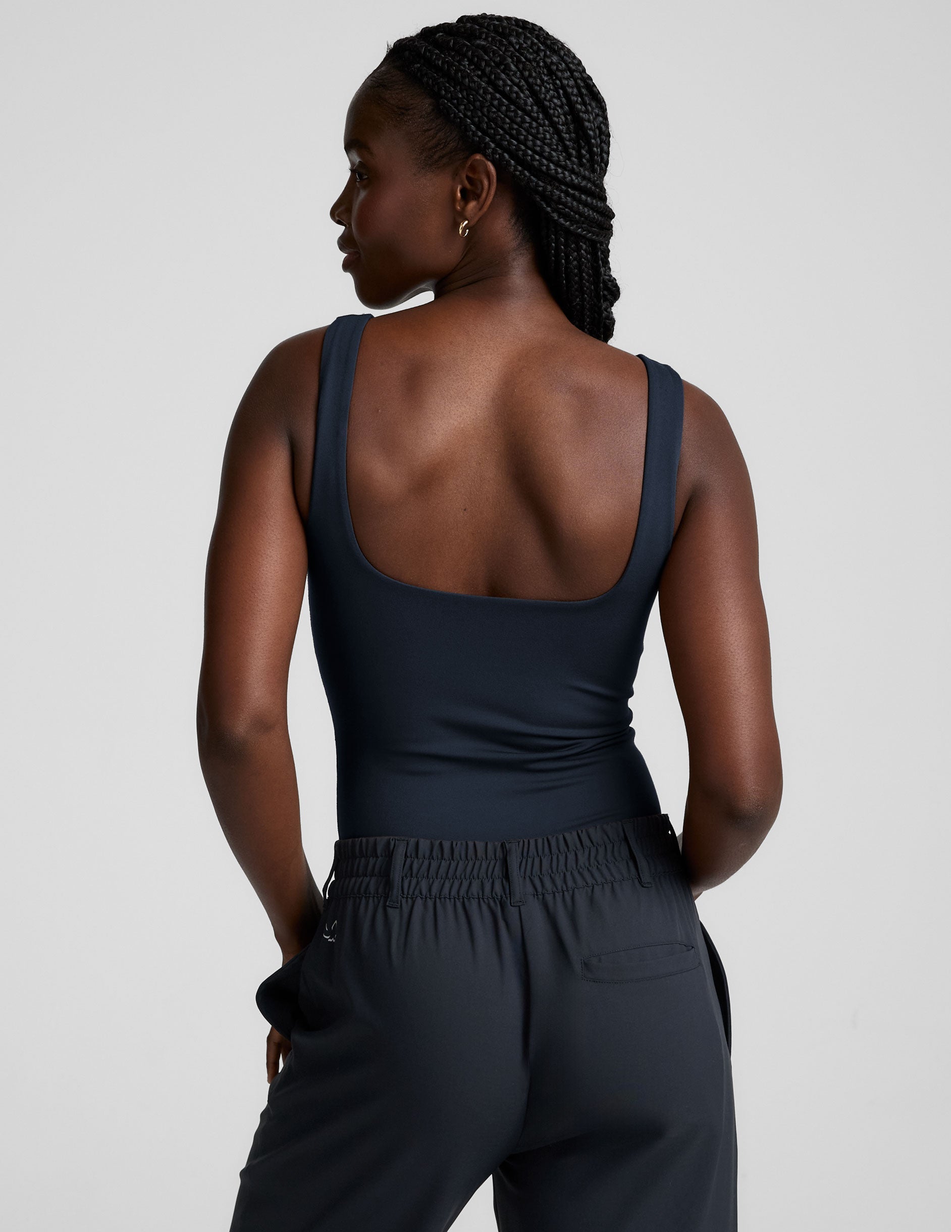 Versatile Women's Double-Layered Square Neck Bodysuit with Snap Closure