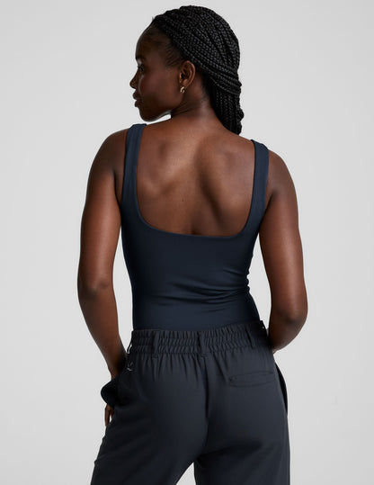 Versatile Women's Double-Layered Square Neck Bodysuit with Snap Closure