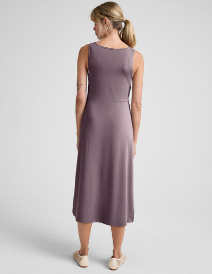 Chic Woodland Rotation Side Twist Midi Dress for Women's Everyday Style
