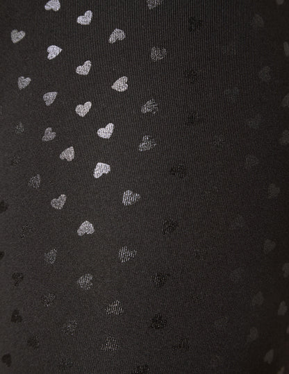 Beyond Yoga PowerShine Double Back Bra with Shimmering Hearts Design