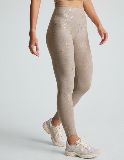 Comfortable SoftShine High-Waisted Midi Leggings with Star Shine Print