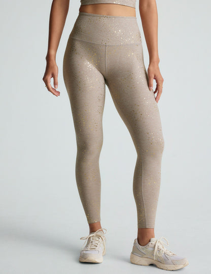 Comfortable SoftShine High-Waisted Midi Leggings with Star Shine Print