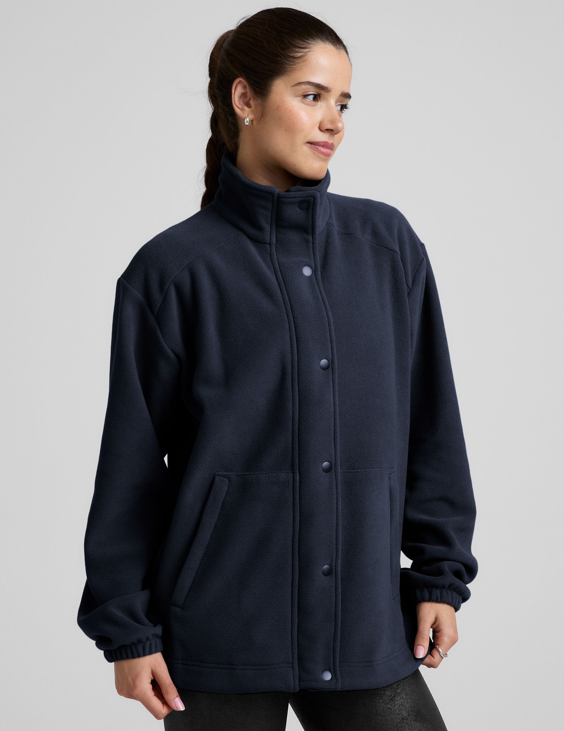 Cozy Fleece Explorer Jacket for Women - Full Zip, Snap Closure