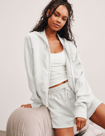 Women's Soft Terry Zip-Up Hoodie: California-Inspired Comfort with Pockets & Drawcords