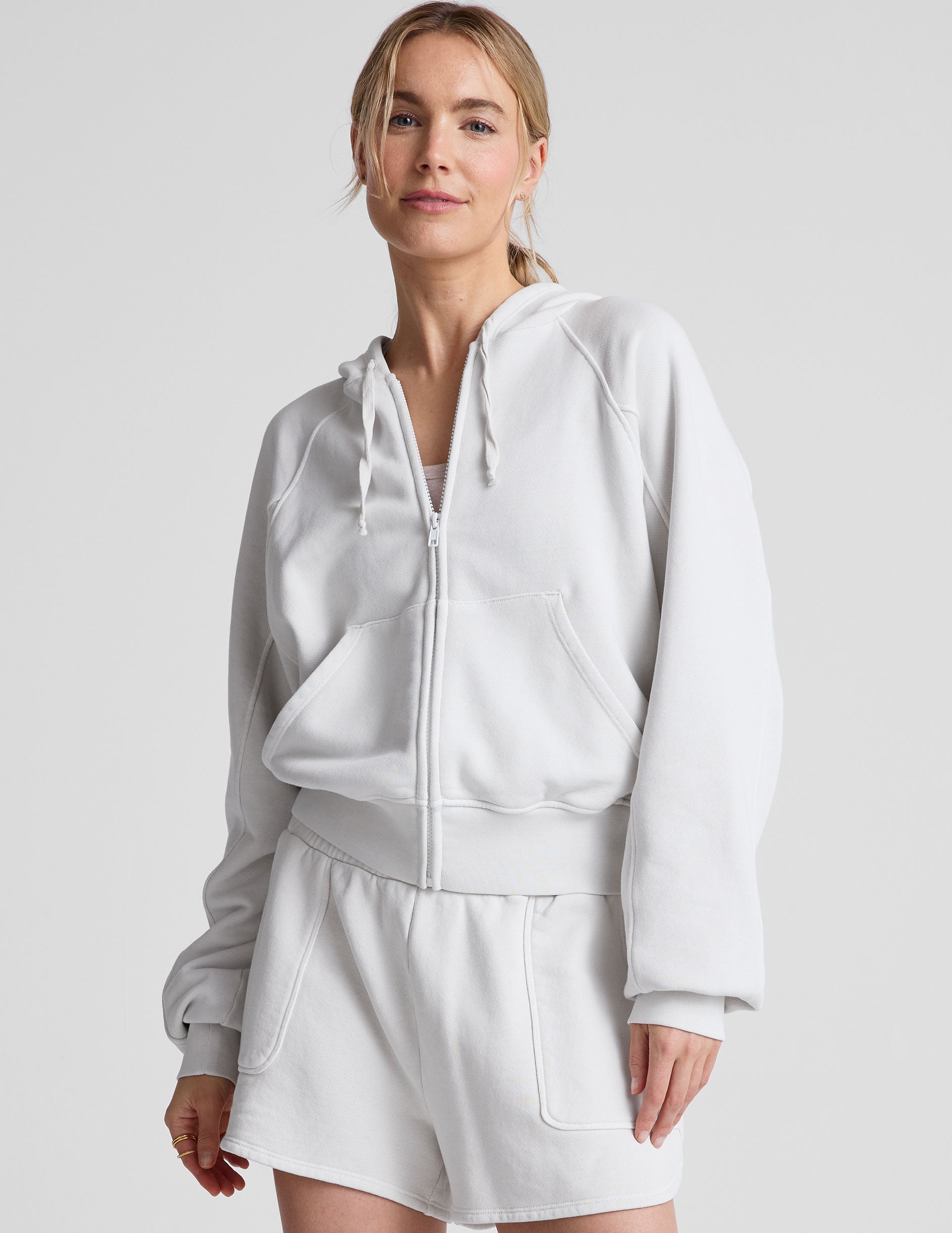 Women's Soft Terry Zip-Up Hoodie: California-Inspired Comfort with Pockets & Drawcords