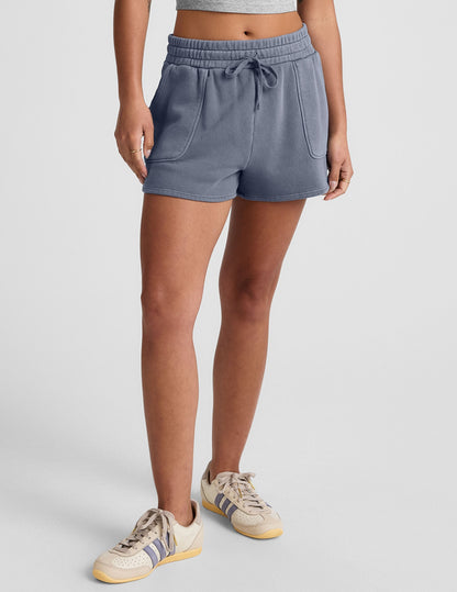 Relaxed Fit Soft Terry Cali Shorts with Elastic Waistband and Pockets