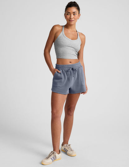Relaxed Fit Soft Terry Cali Shorts with Elastic Waistband and Pockets