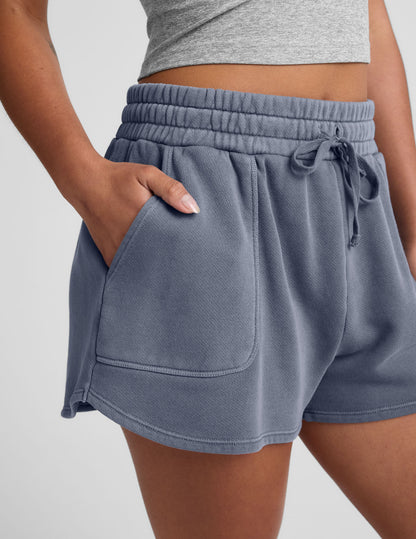 Relaxed Fit Soft Terry Cali Shorts with Elastic Waistband and Pockets
