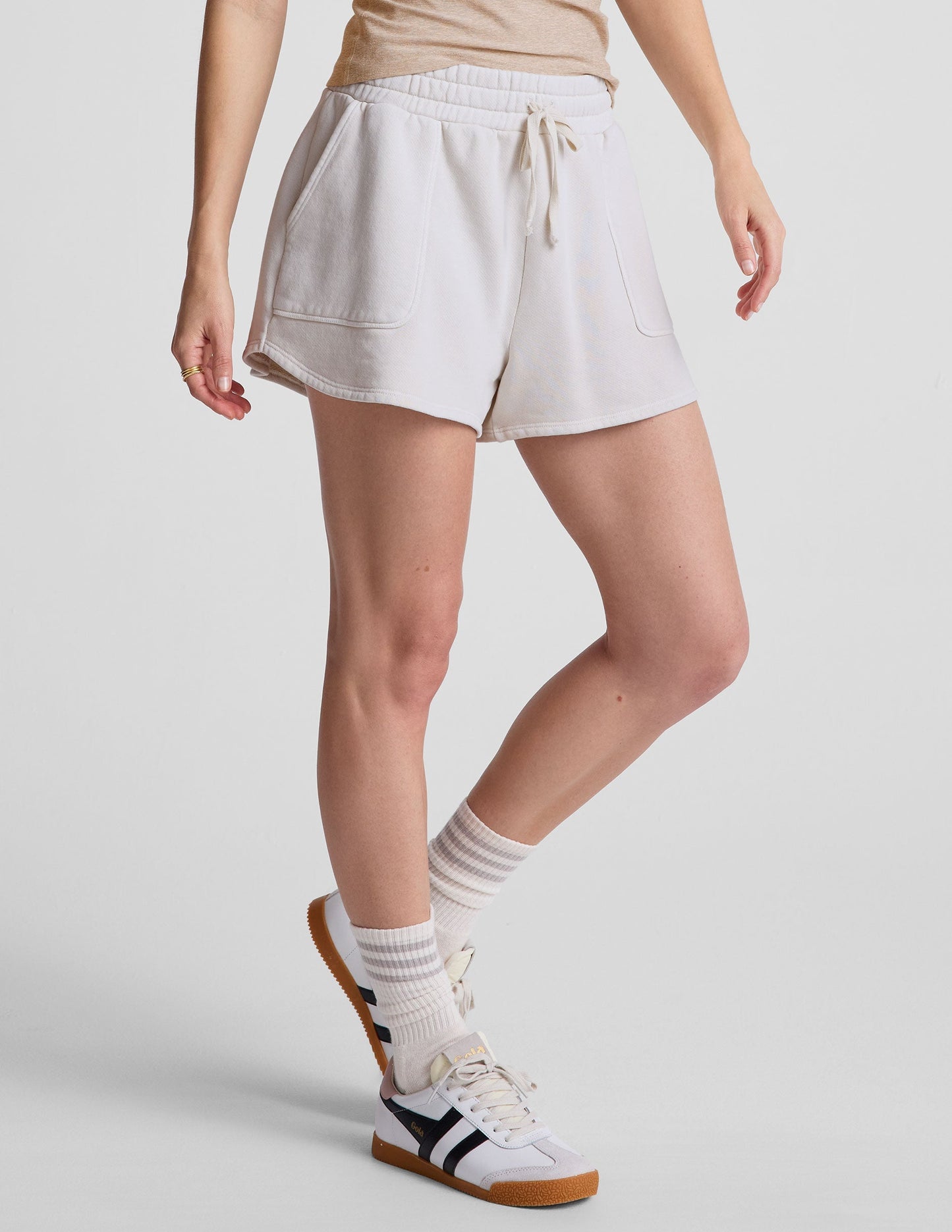 Cozy Cotton Terry Relaxed Fit Cali Shorts with Handy Patch Pockets