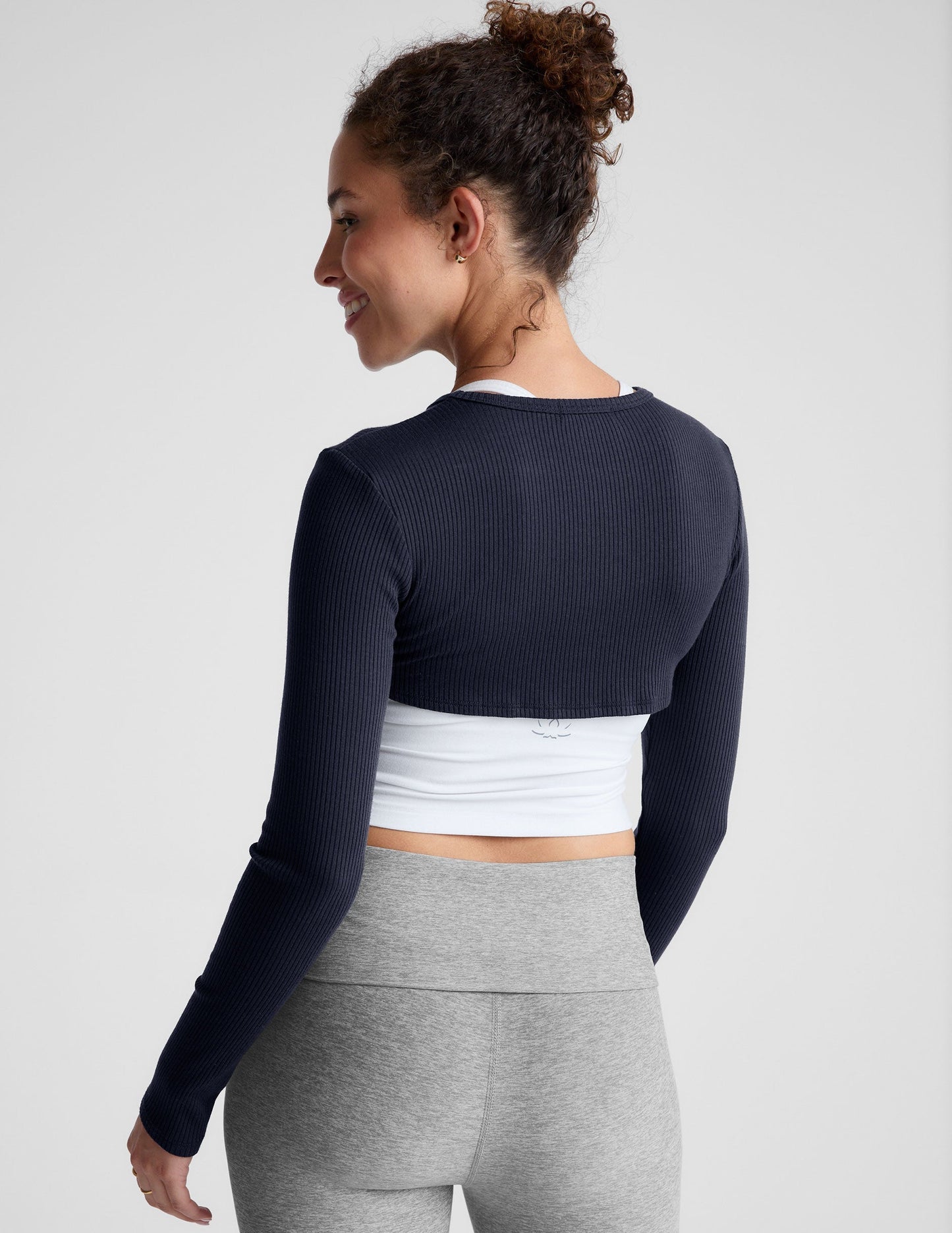 Beyond Yoga Ribbed Long Sleeve Shrug Top - Versatile Layering Accent