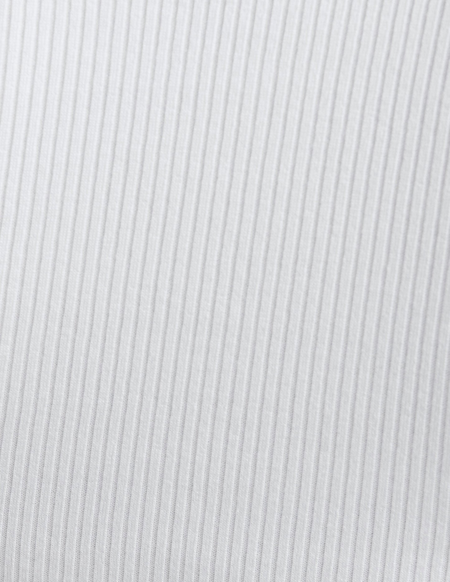 Women's Ribbed High Neck Cropped Tee, Soft Fitted Silhouette Top White
