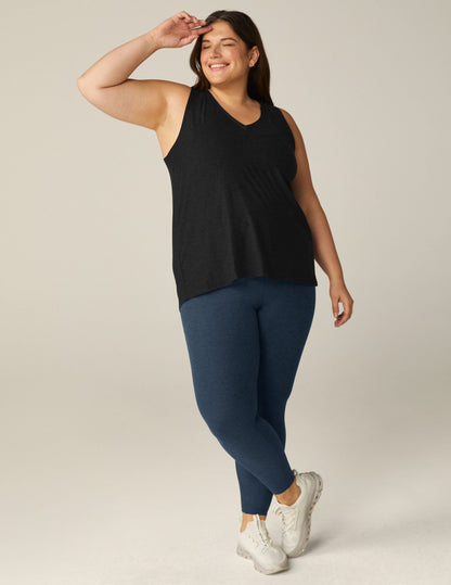 Featherweight Spacedye Plus Size Split Back Tank Top for Women