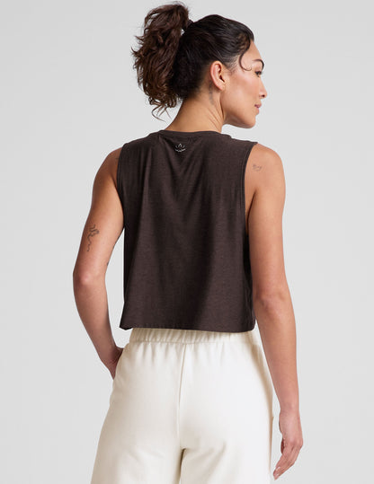 Women's Featherweight Minimal Cropped Tank Top: Lightweight, Relaxed Fit, Moisture-Wicking Comfort