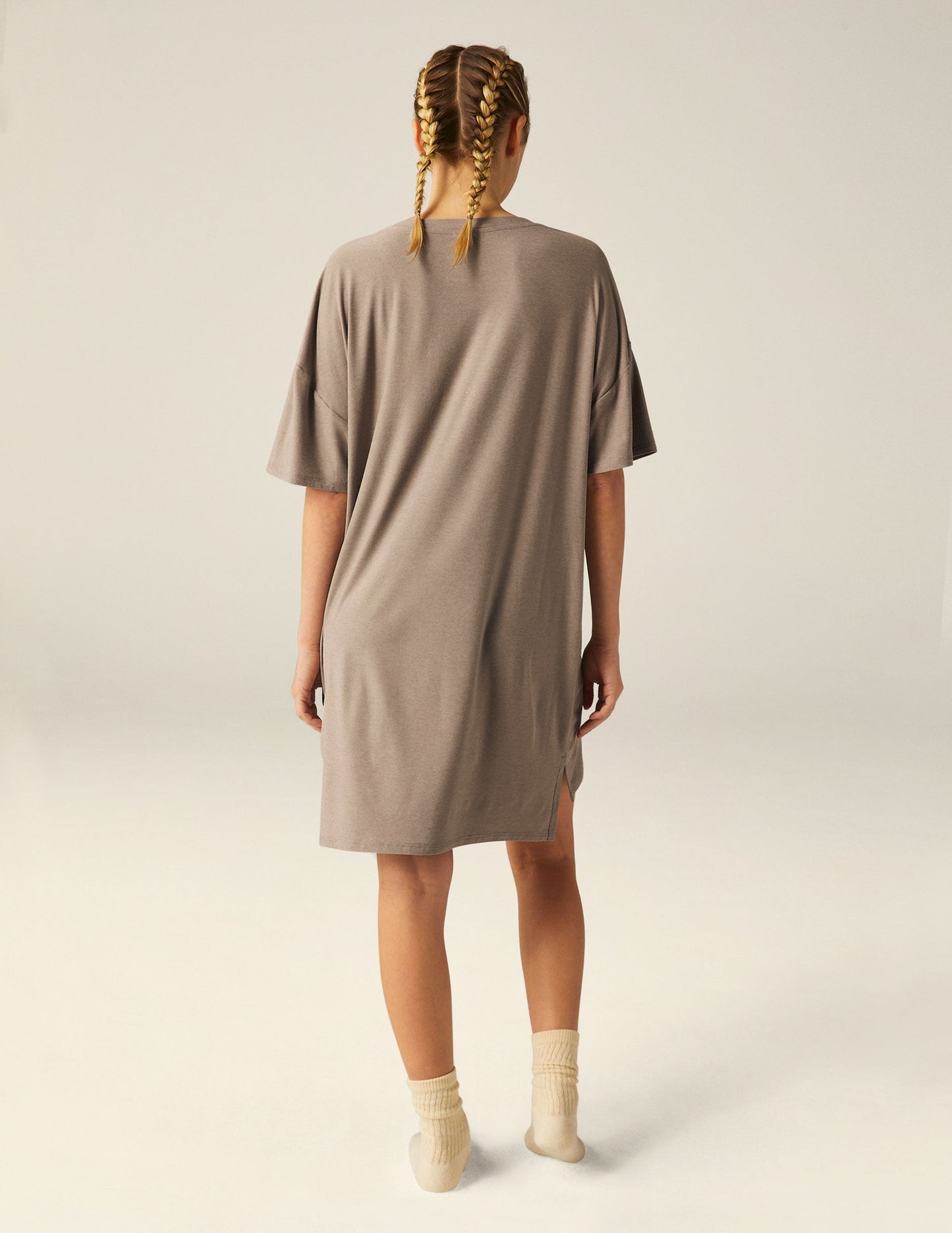 Featherweight V-Neck Oversized Sleep Tee Dress: Ultimate Relaxed Comfort