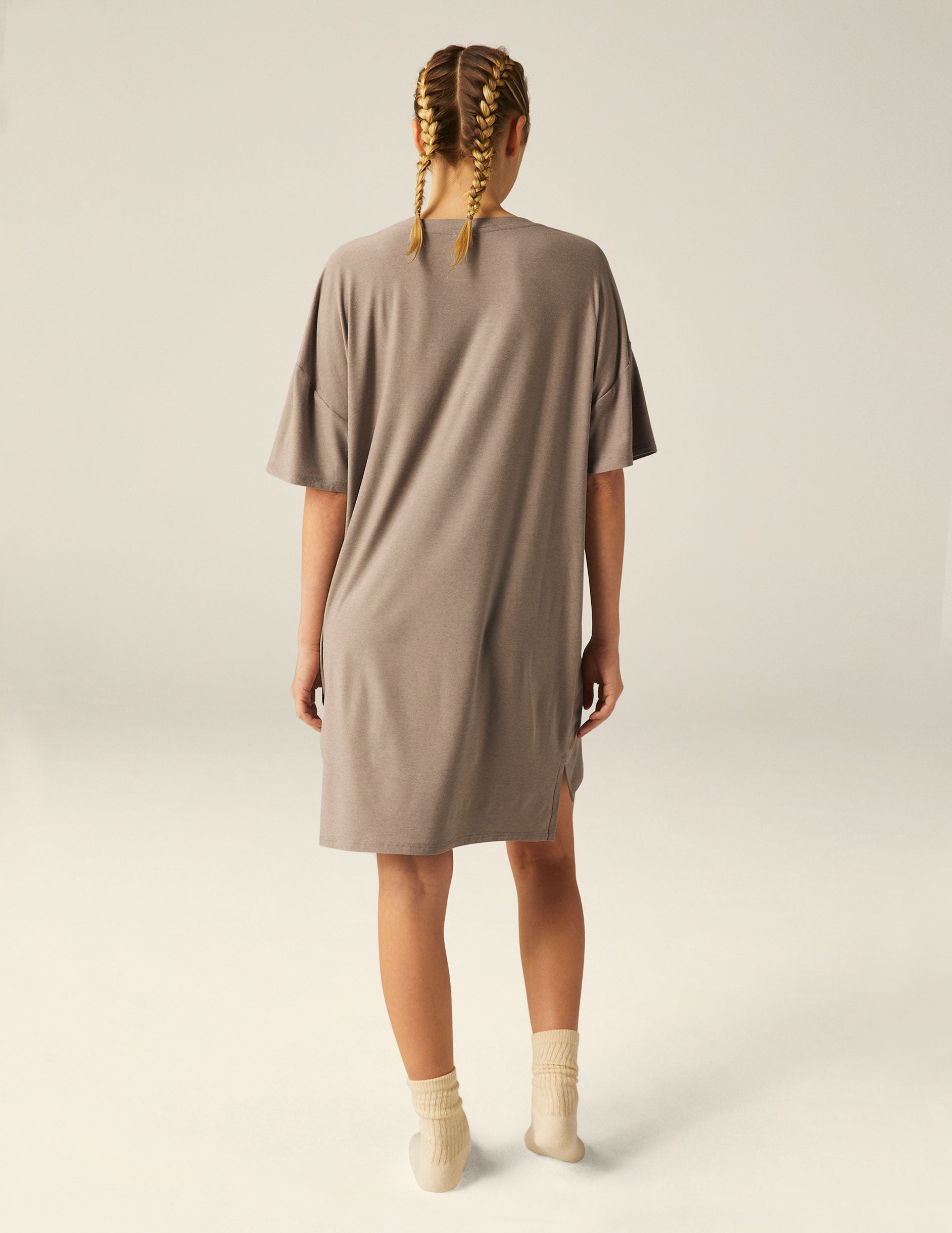 Featherweight V-Neck Oversized Sleep Tee Dress: Ultimate Relaxed Comfort