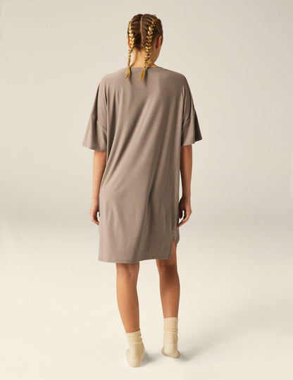 Featherweight V-Neck Oversized Sleep Tee Dress: Ultimate Relaxed Comfort