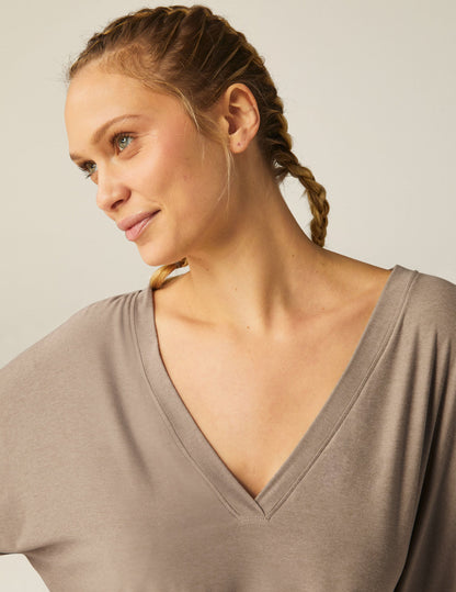 Featherweight V-Neck Oversized Sleep Tee Dress: Ultimate Relaxed Comfort