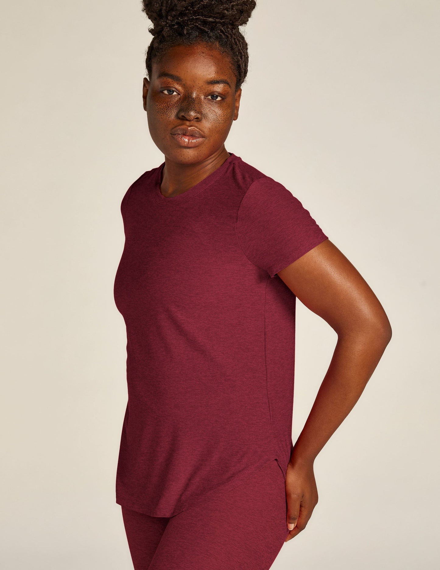 Luxurious Featherweight Spacedye Relaxed Tee: Soft, Lightweight, Curved Hem, Short Sleeve