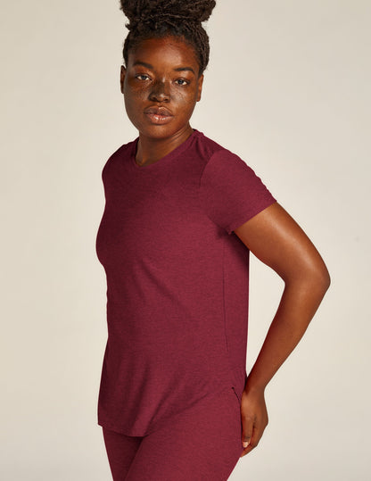 Luxurious Featherweight Spacedye Relaxed Tee: Soft, Lightweight, Curved Hem, Short Sleeve