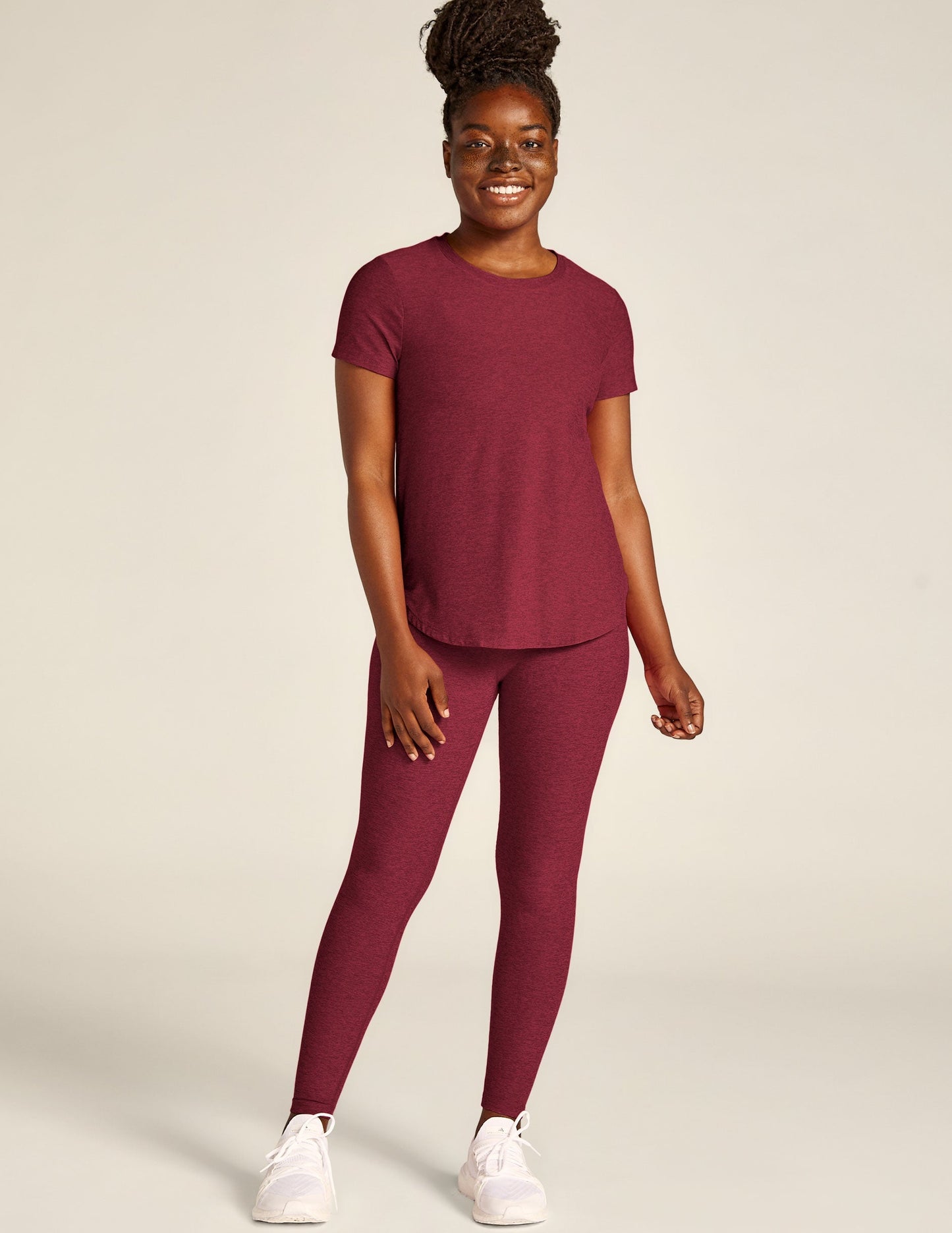 Luxurious Featherweight Spacedye Relaxed Tee: Soft, Lightweight, Curved Hem, Short Sleeve