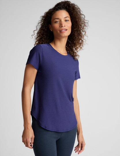 Beyond Yoga Featherweight Spacedye Relaxed Short Sleeve T-Shirt Curved Hem