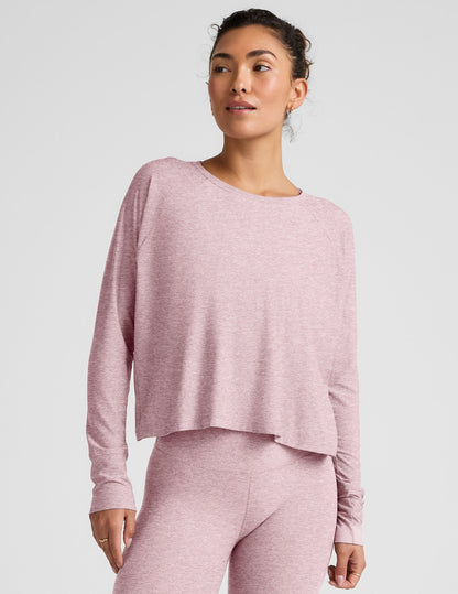 Featherweight Daydreamer Pullover: Soft, Lightweight, Raglan Sleeve, High Hip Length Top