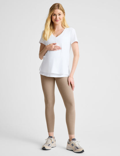 Featherweight Soft Cozy Maternity Nursing Tee Top with V-Neck