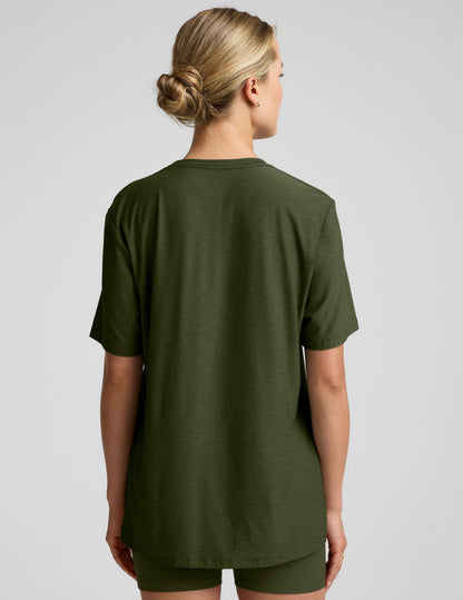 Soft Lightweight Oversized Crew Tee for Women - Comfortable Everyday Wear