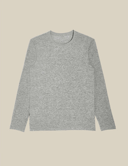 Men's Featherweight Spacedye Long Sleeve Crew Tee: Soft, Stylish & Versatile
