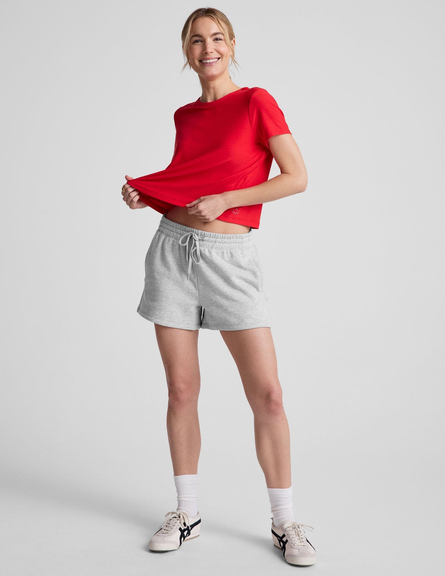 Featherweight Supreme Cropped Tee: Loose Fit, Scoop Neck, Candy Apple Red Comfort