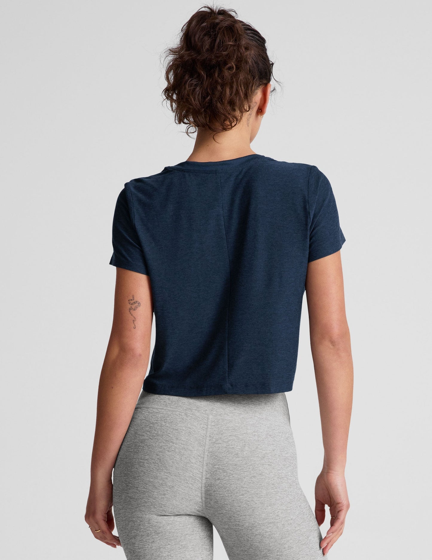 Featherweight Supreme Cropped Tee - Soft, Relaxed Fit, Nocturnal Navy