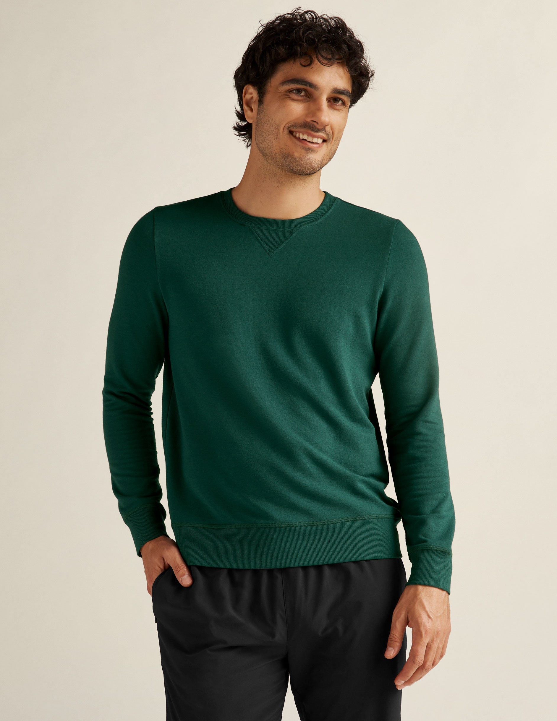 Men's Soft Terry Crew Neck Pullover - Cozy, Relaxed Fit, Warm