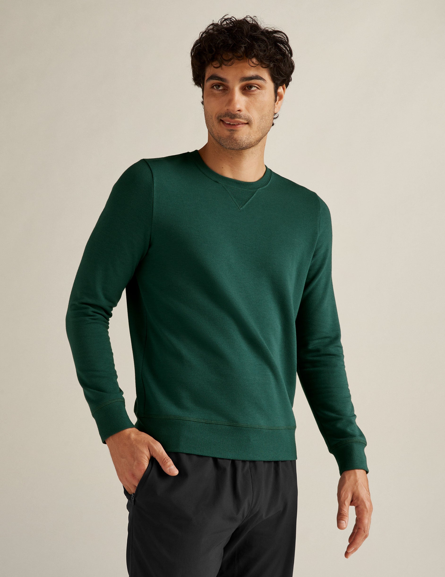 Men's Soft Terry Crew Neck Pullover - Cozy, Relaxed Fit, Warm