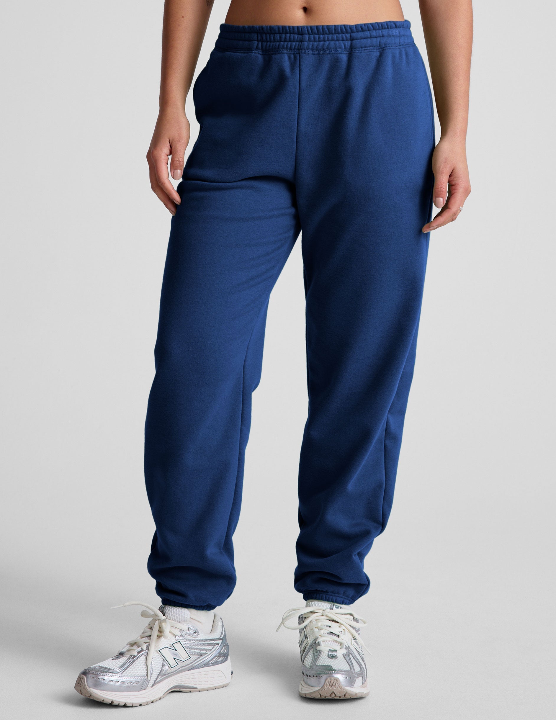 Luxurious Marine Blue Fleece Jogger Sweatpants for Ultimate Comfort & Style