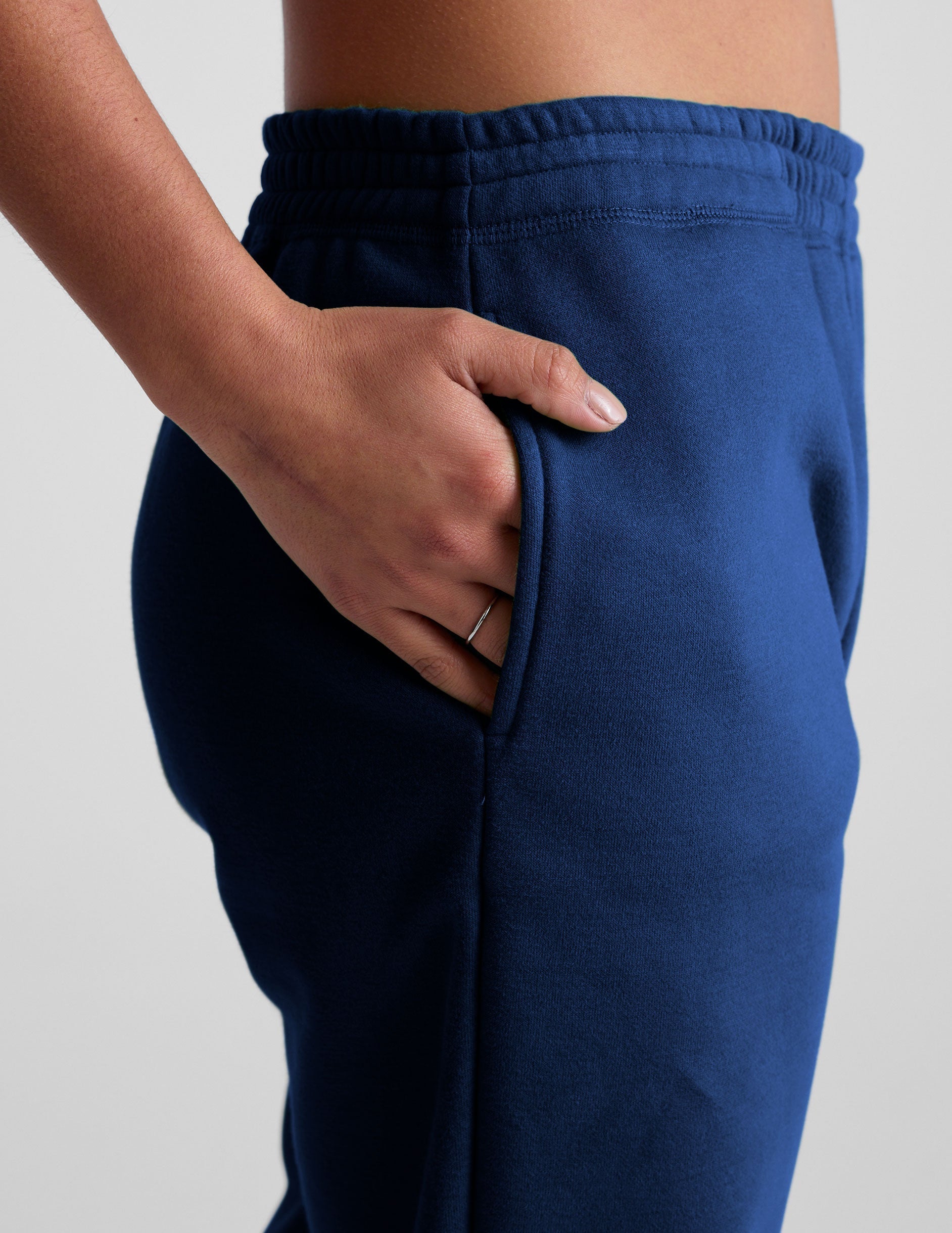 Luxurious Marine Blue Fleece Jogger Sweatpants for Ultimate Comfort & Style