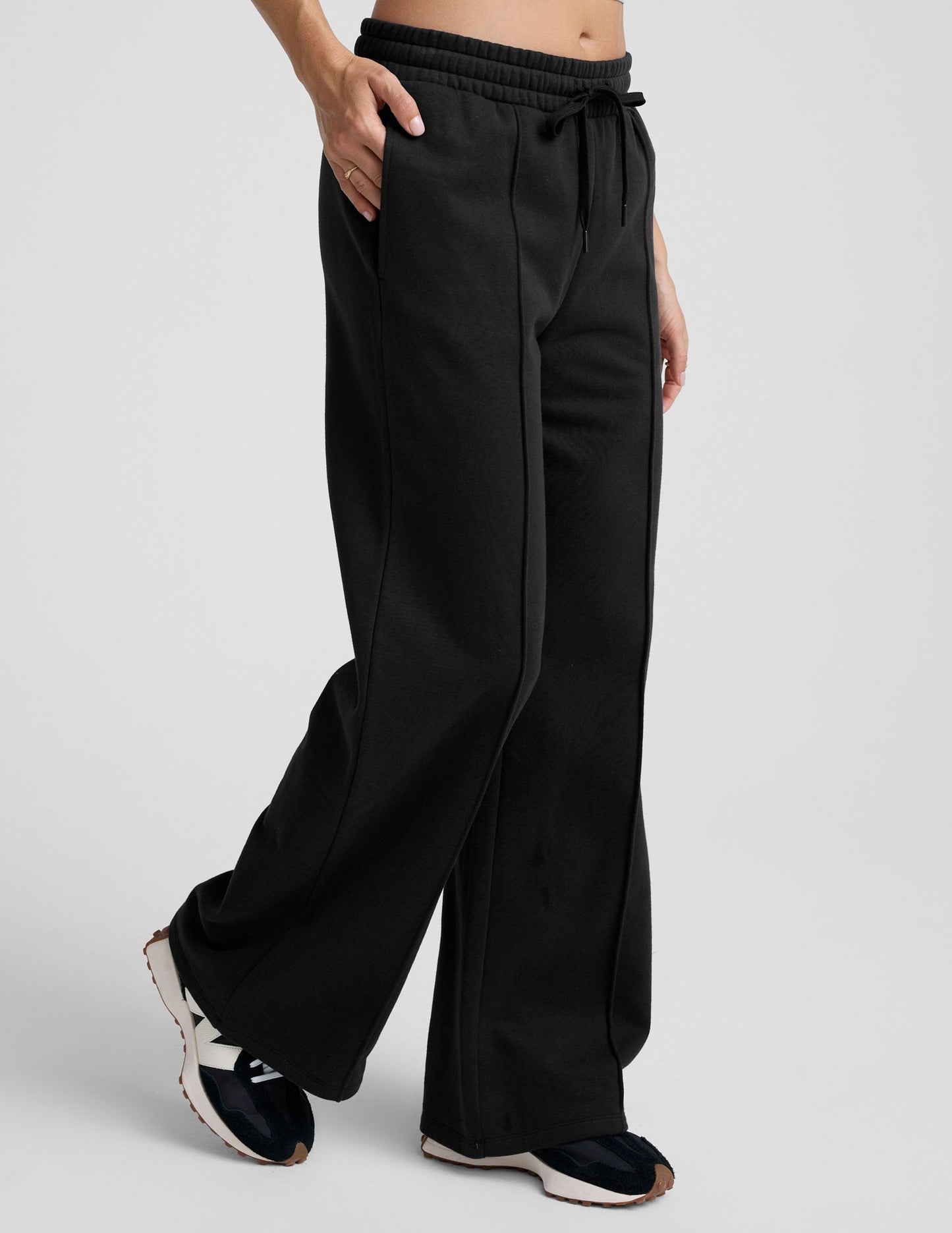 Luxurious Soft Fleece Pintuck Wide-Leg Pants: Stylish Comfort for Relaxed Living
