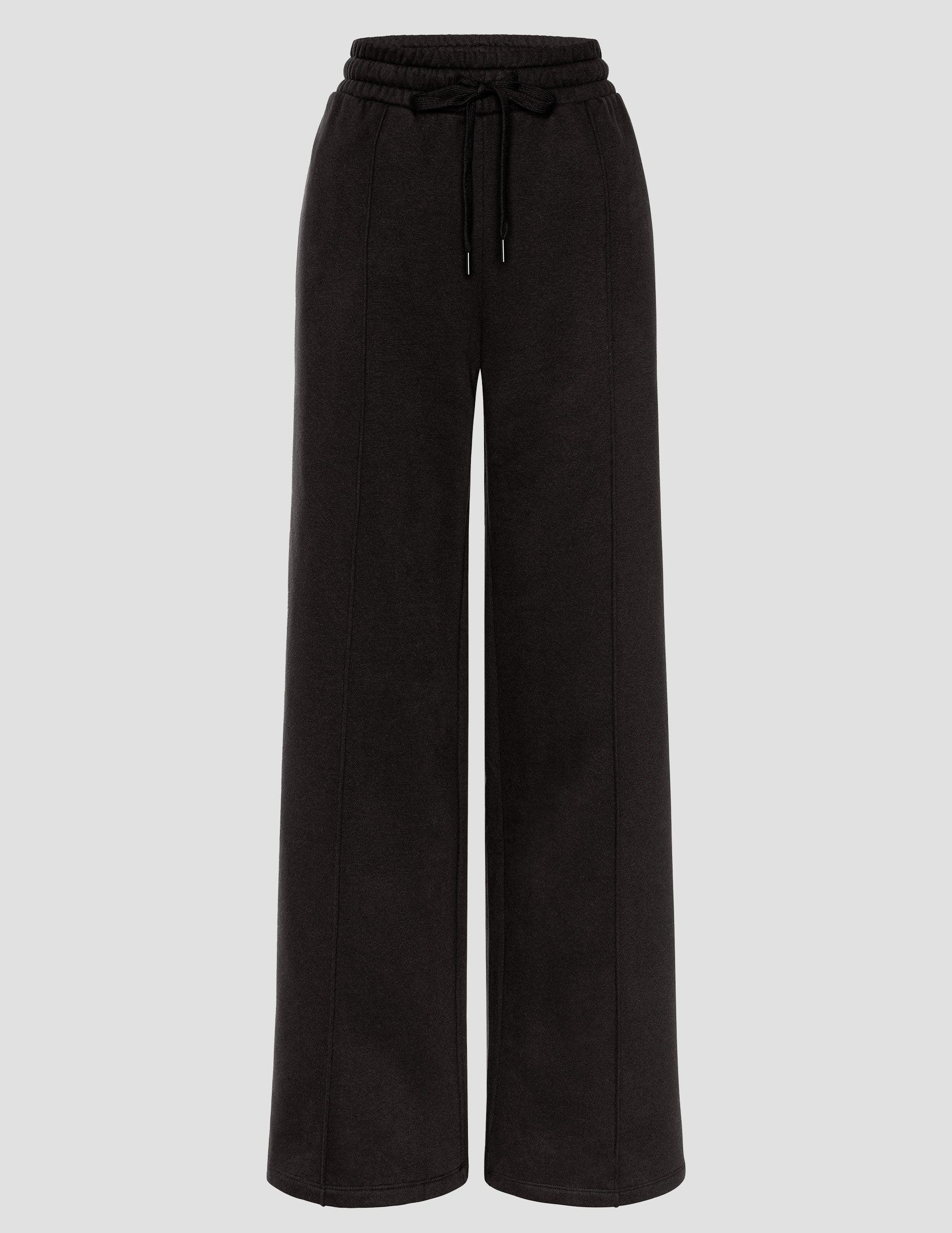 Luxurious Soft Fleece Pintuck Wide-Leg Pants: Stylish Comfort for Relaxed Living