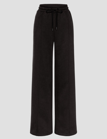 Luxurious Soft Fleece Pintuck Wide-Leg Pants: Stylish Comfort for Relaxed Living