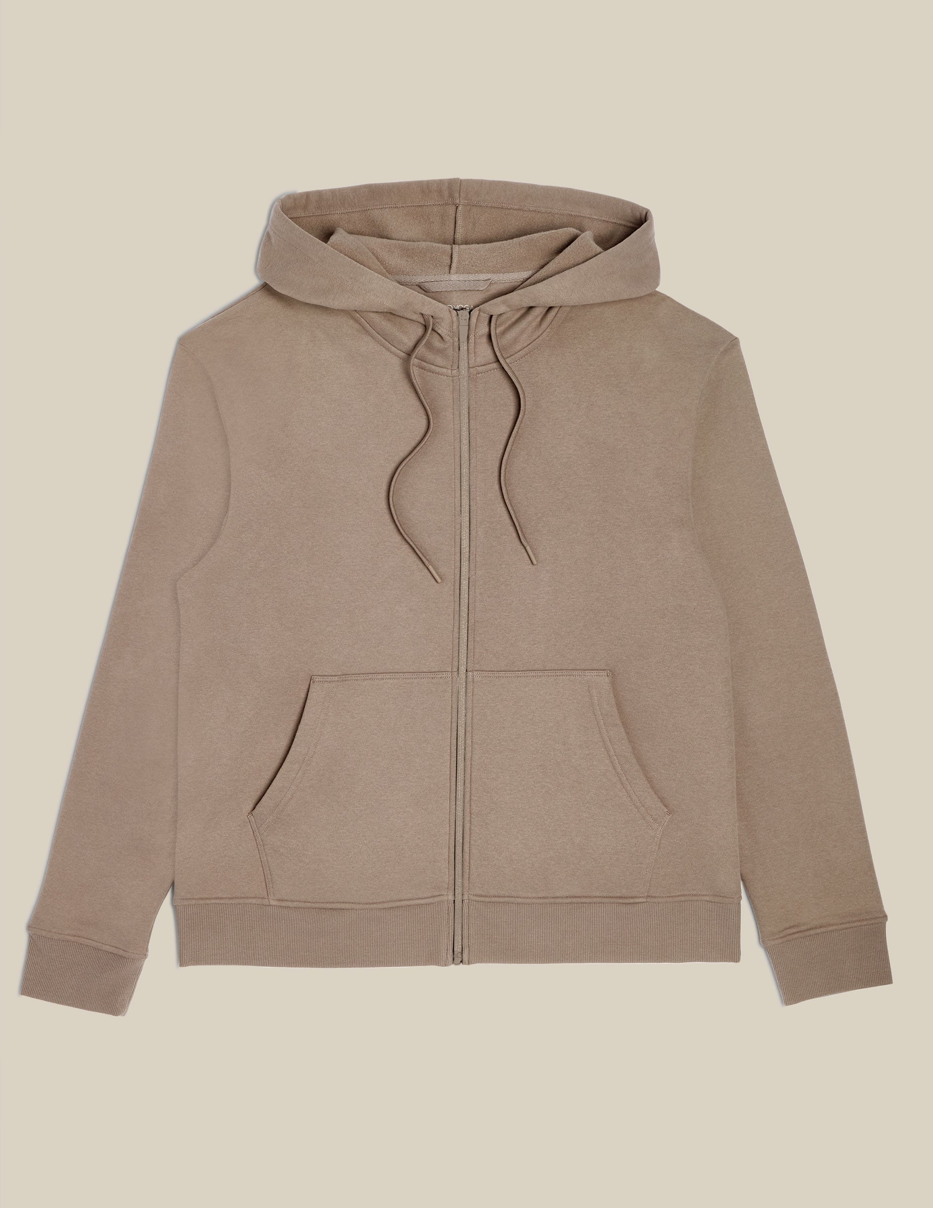 Cozy Universal Fit Zip-Up Hoodie for All Genders with Pockets & Ribbed Trim