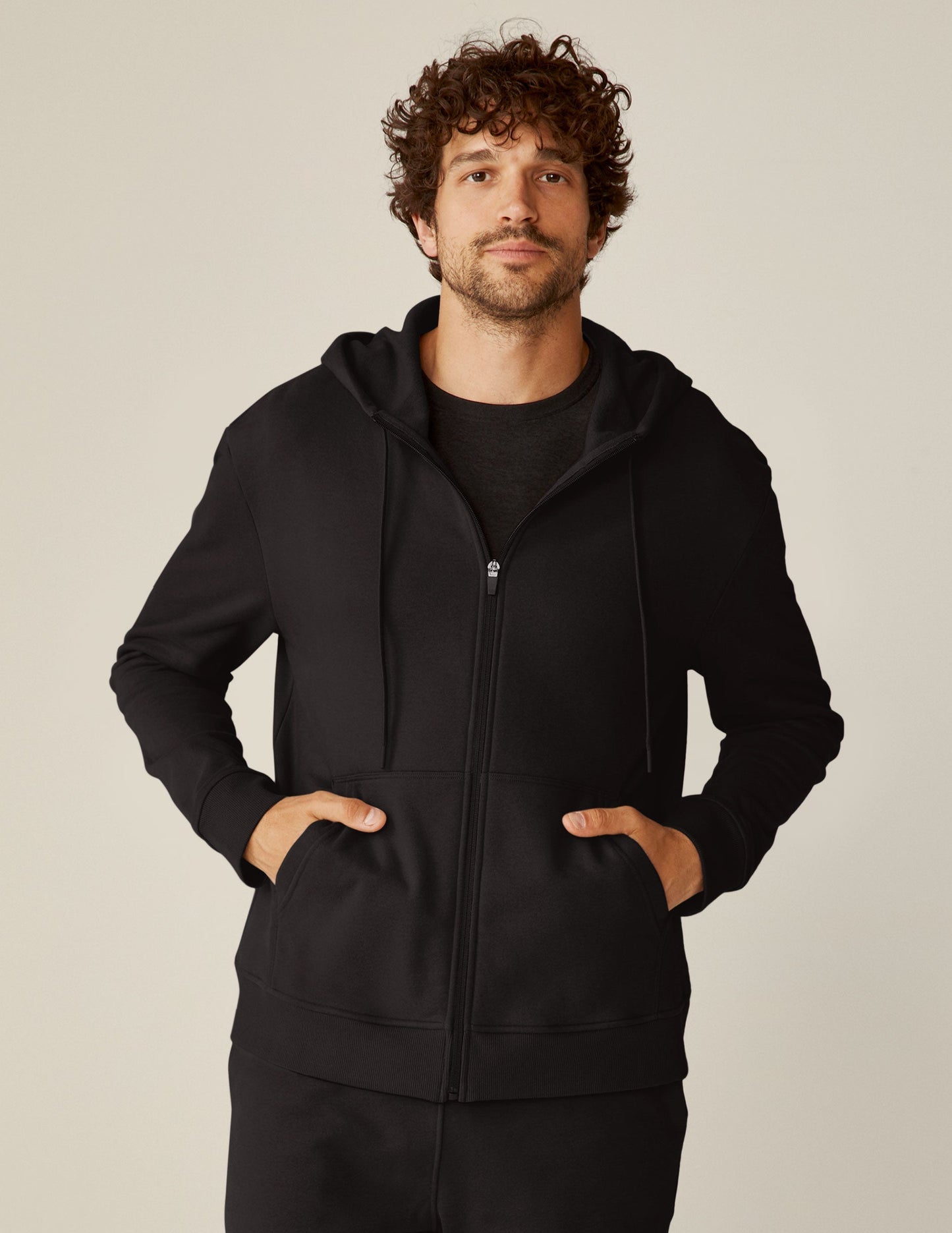 Premium Black LuxeFleece Zip-Up Hoodie: Universal Comfort, Effortless Style for All